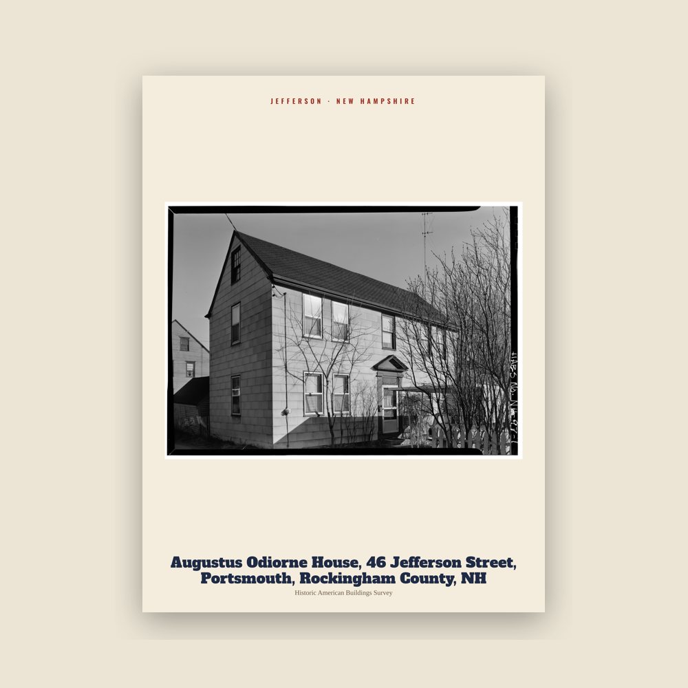 Jefferson Augustus Odiorne House, 46 Jefferson Street, Portsmouth, Rockingham County, NH Archive Print