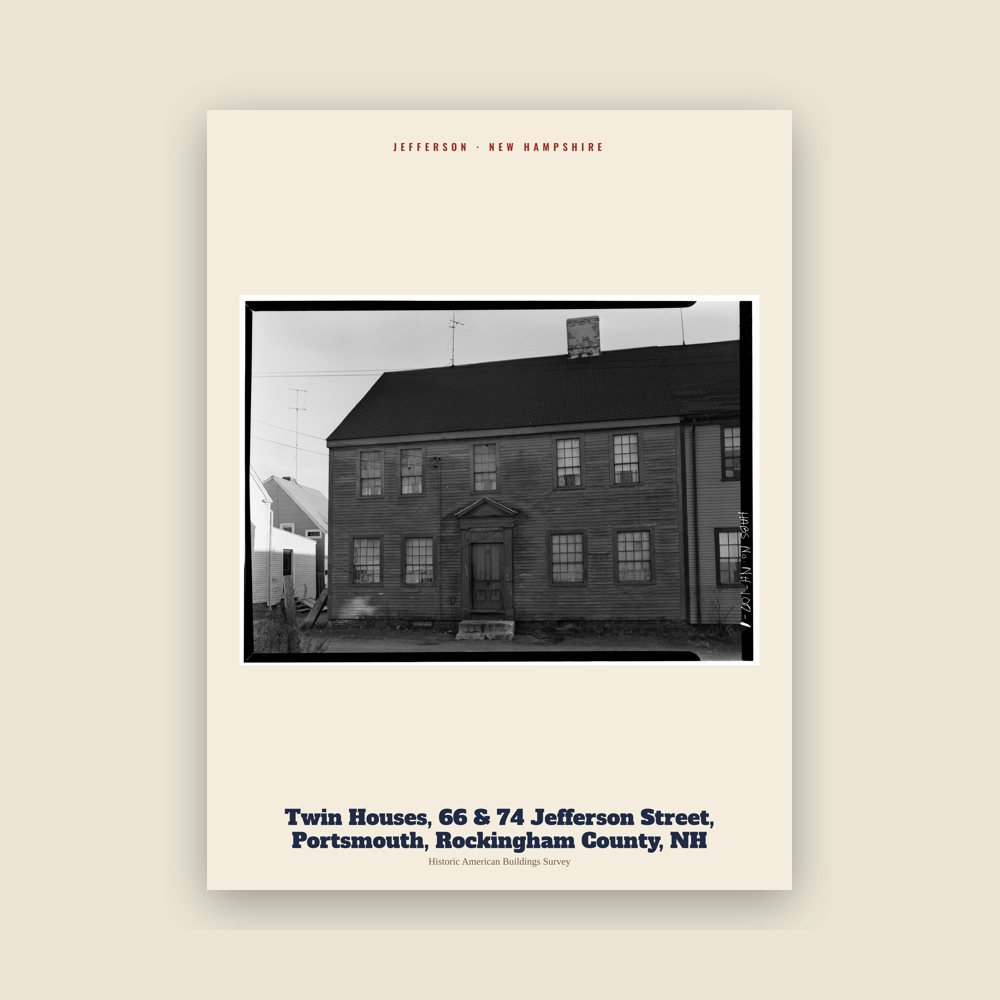 Jefferson Twin Houses, 66 & 74 Jefferson Street, Portsmouth, Rockingham County, NH Archive Print