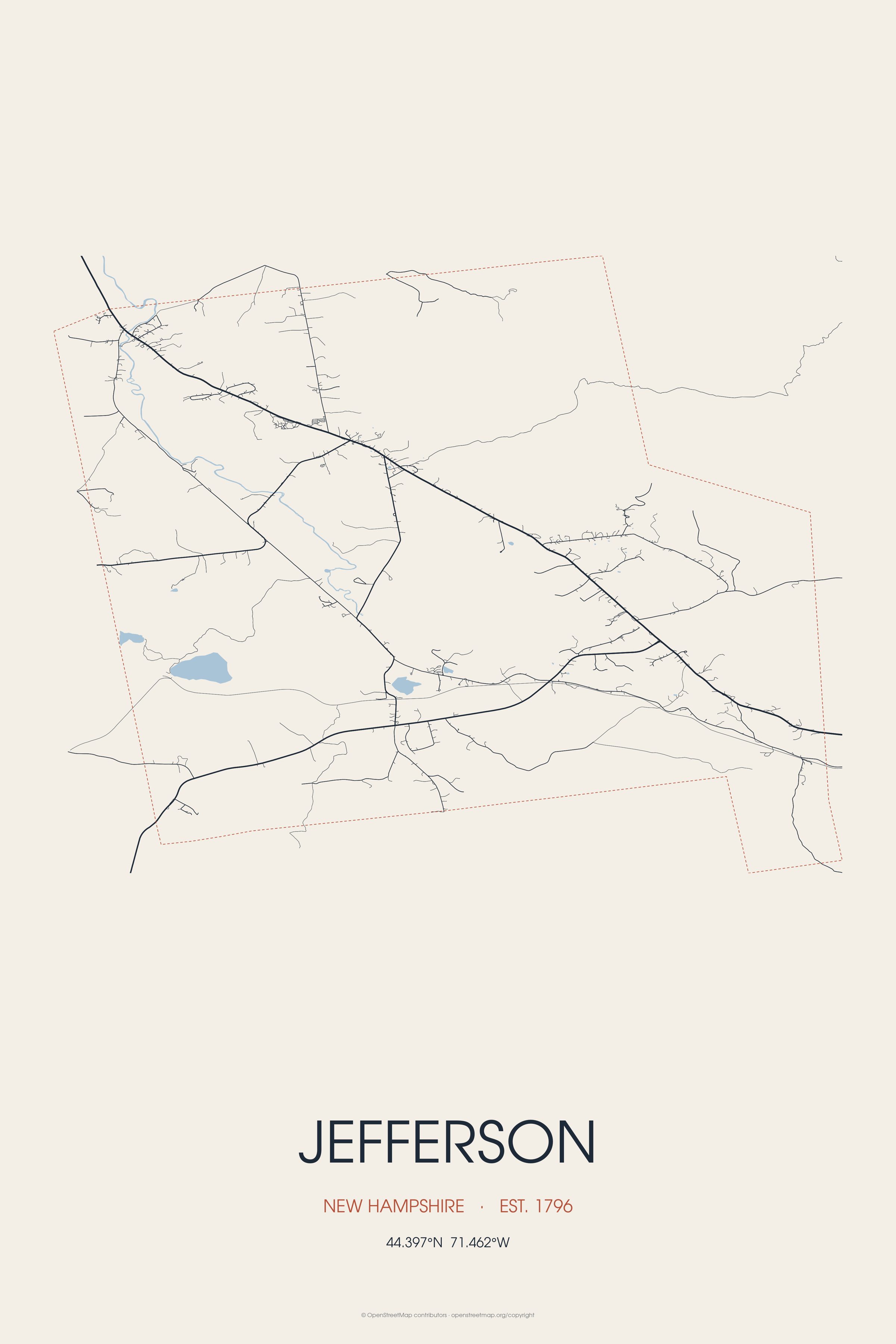 Street map of Jefferson, New Hampshire