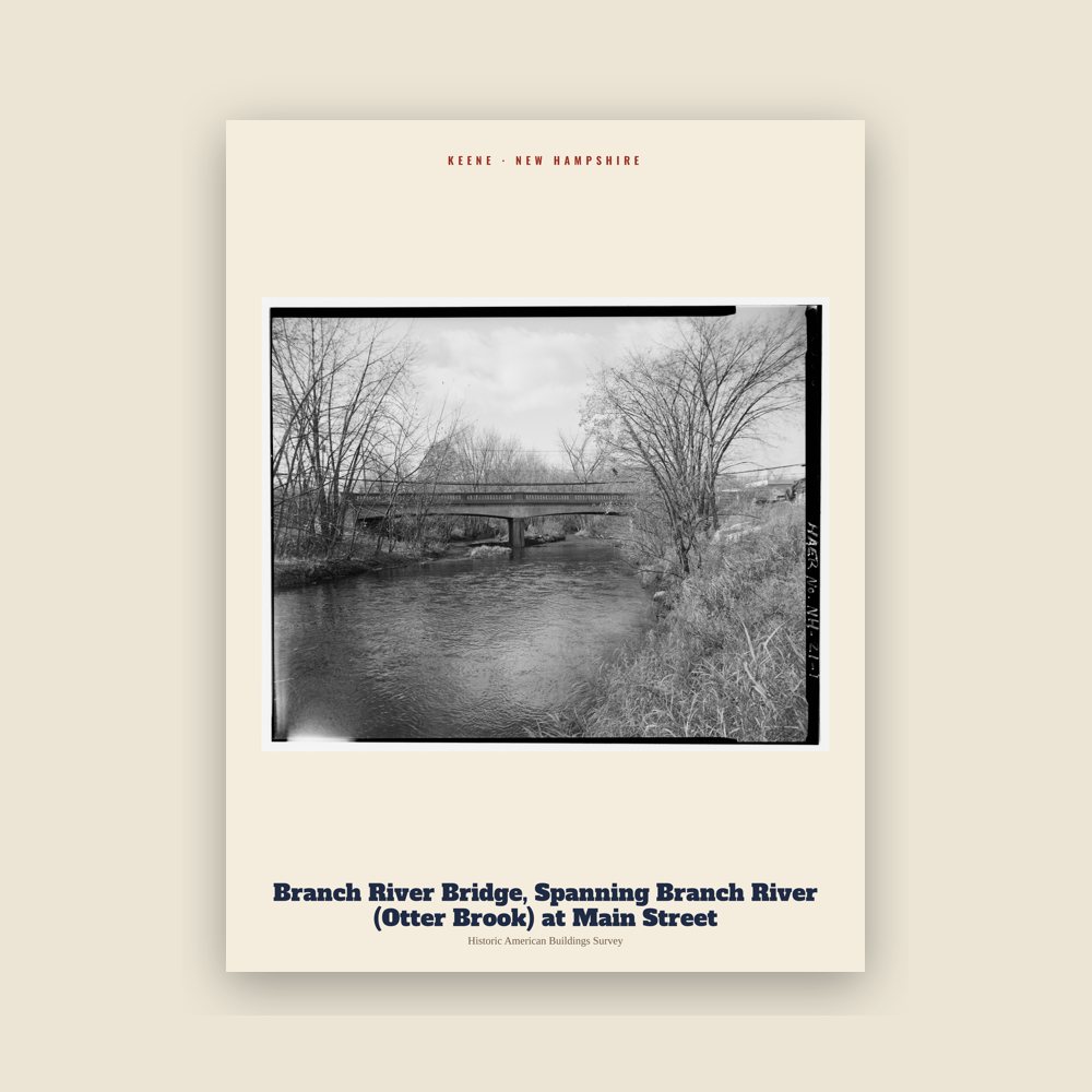 Keene Branch River Bridge, Spanning Branch River (Otter Brook) at Main Street Archive Print