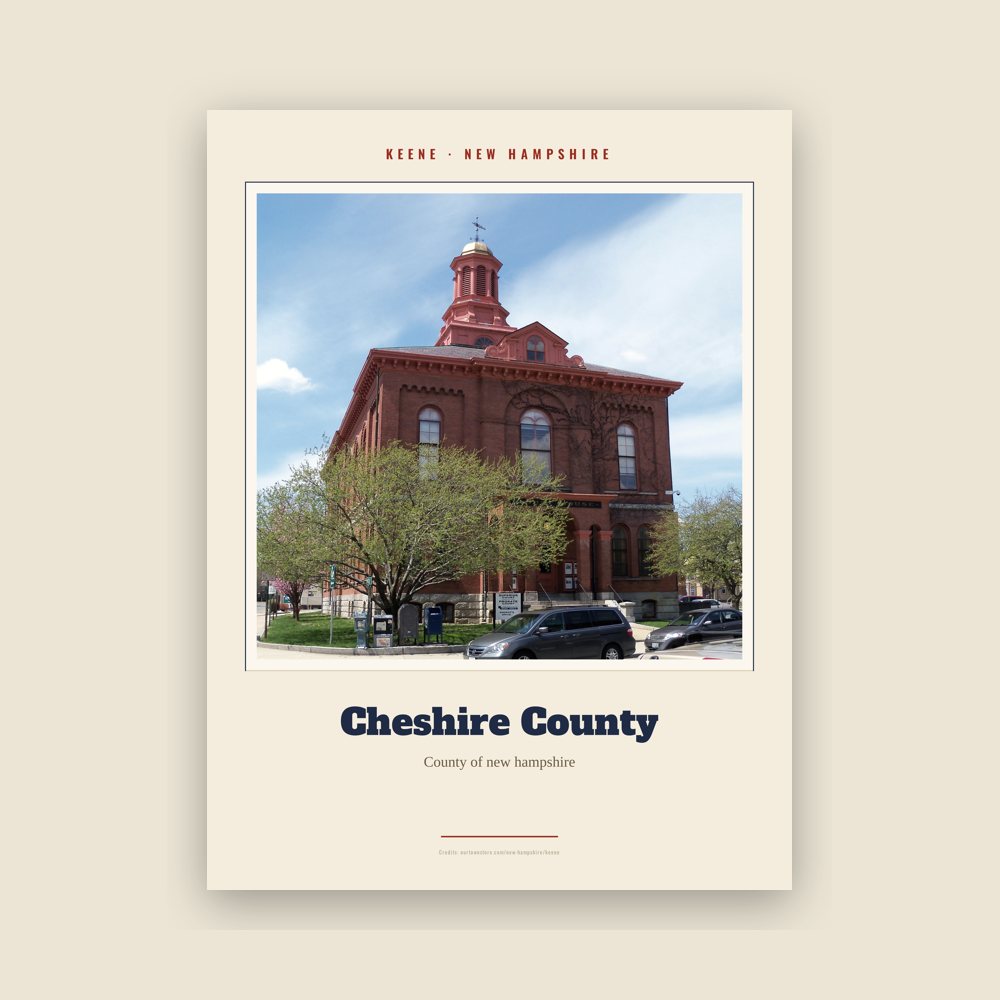 Keene Cheshire County Landmark Print