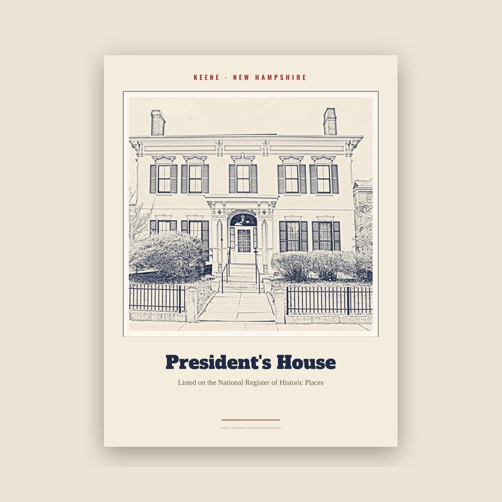 Keene President's House Landmark Print