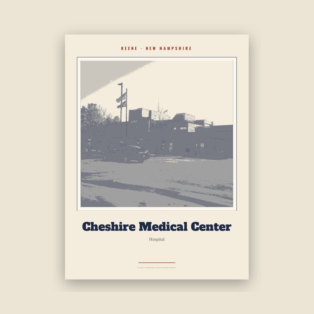 Keene Cheshire Medical Center Landmark Print