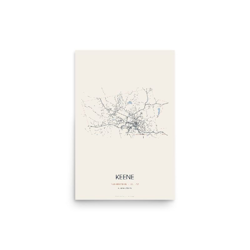 Keene Street Map Poster · Linen