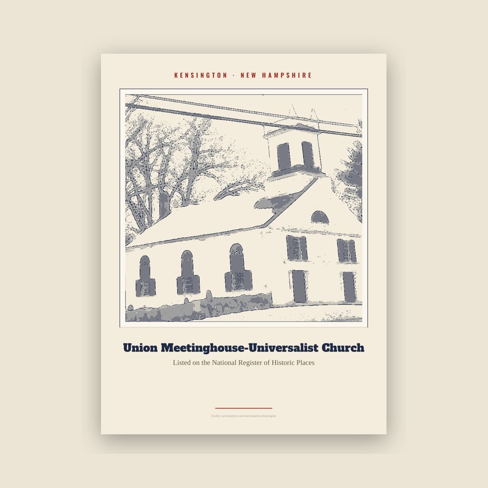 Kensington Union Meetinghouse-Universalist Church Landmark Print