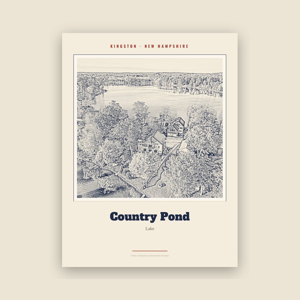 Kingston Country Pond Landmark Print