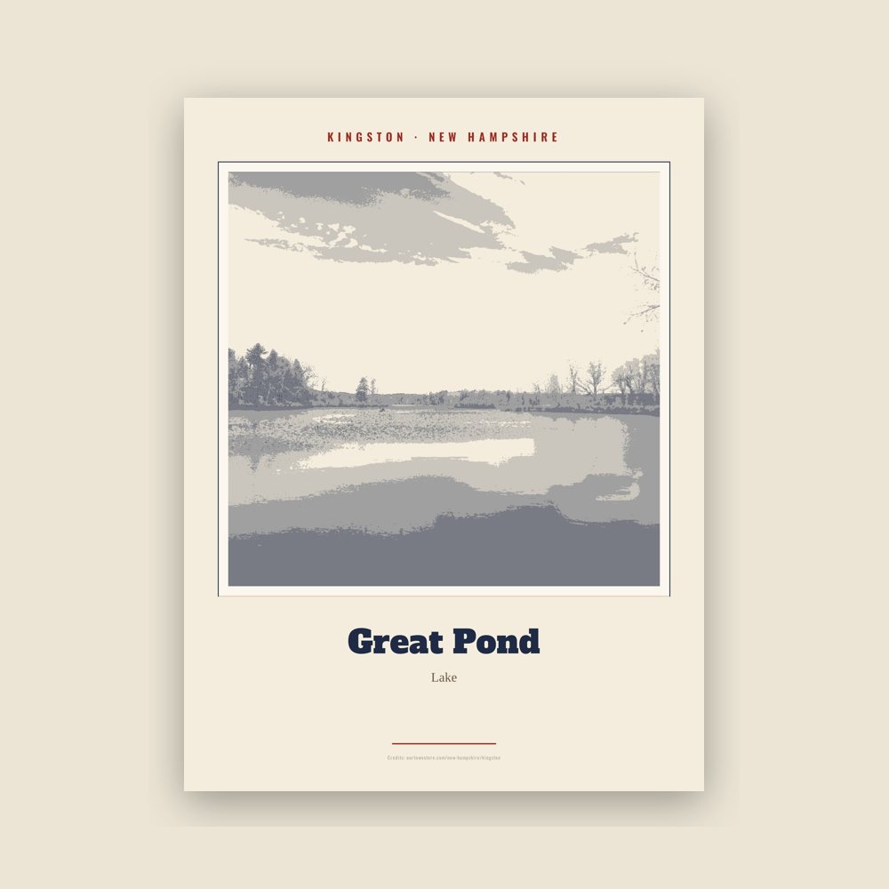 Kingston Great Pond Landmark Print
