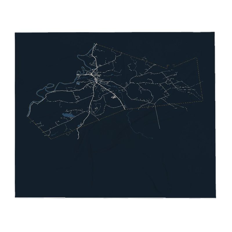Lancaster Street Map Throw Blanket