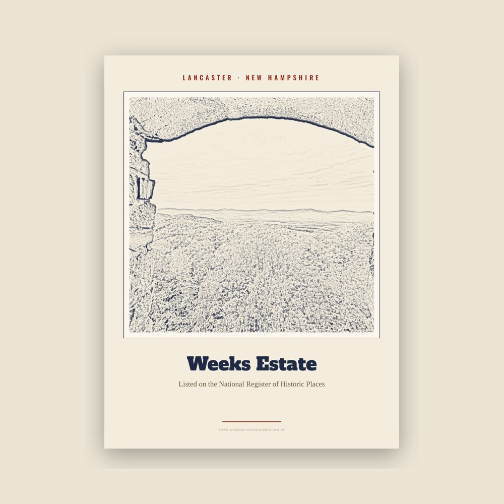 Lancaster Weeks Estate Landmark Print