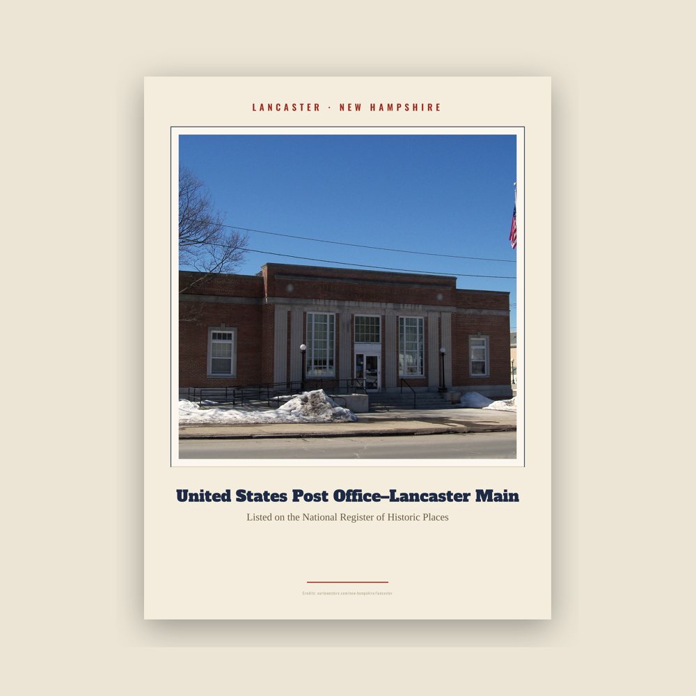 Lancaster United States Post Office–Lancaster Main Landmark Print