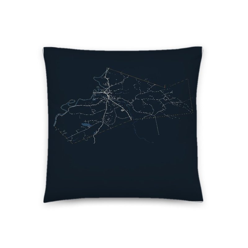 Lancaster Map Throw Pillow