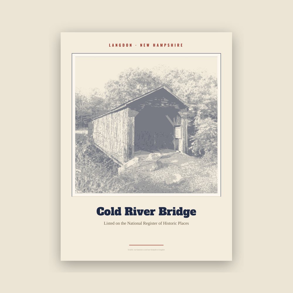 Langdon Cold River Bridge Landmark Print