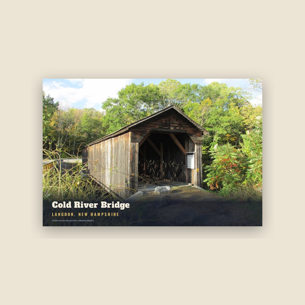 Langdon Cold River Bridge Postcard