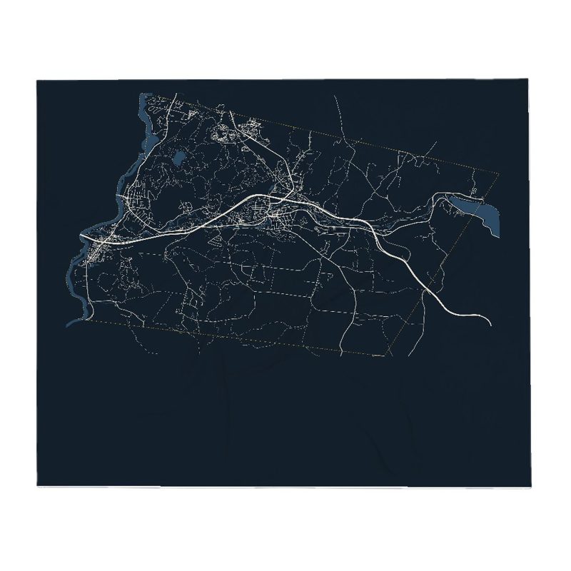 Lebanon Street Map Throw Blanket