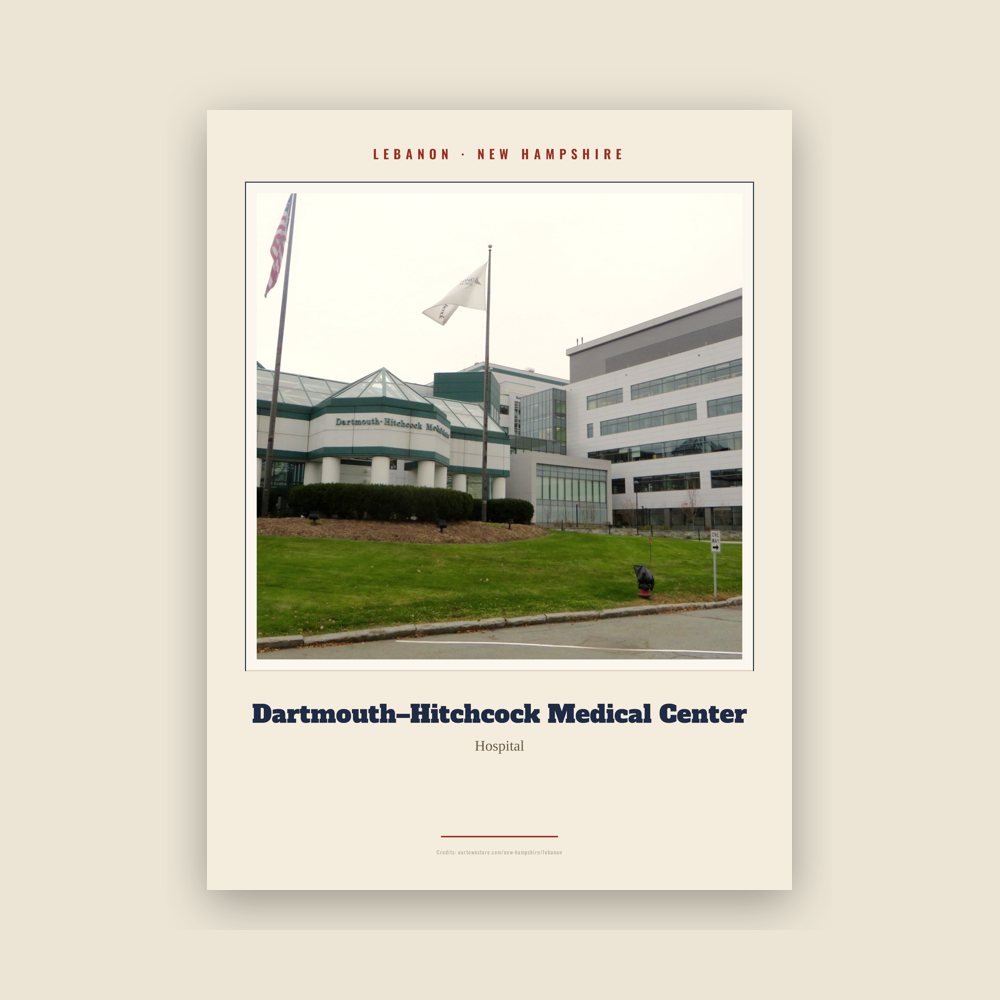 Lebanon Dartmouth–Hitchcock Medical Center Landmark Print