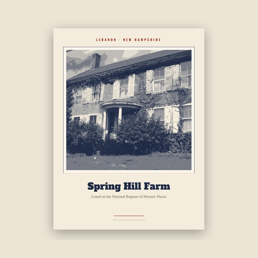 Lebanon Spring Hill Farm Landmark Print