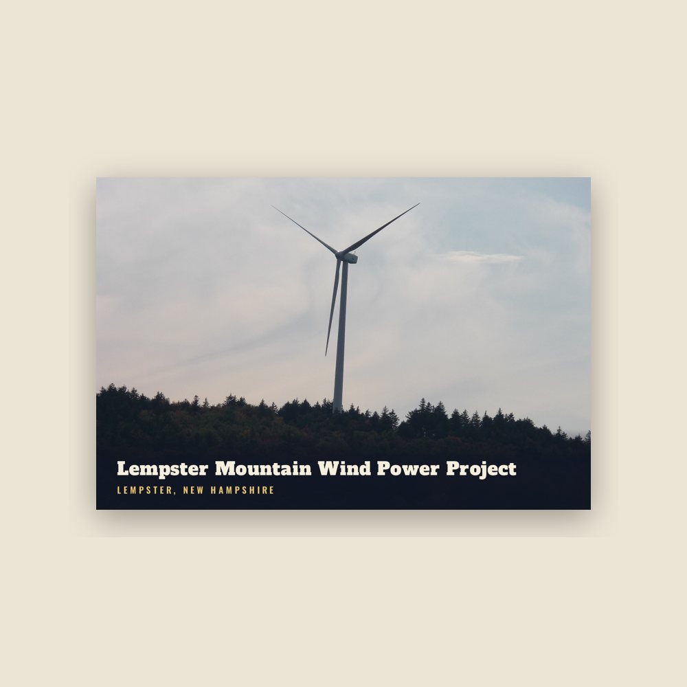 Lempster Lempster Mountain Wind Power Project Postcard
