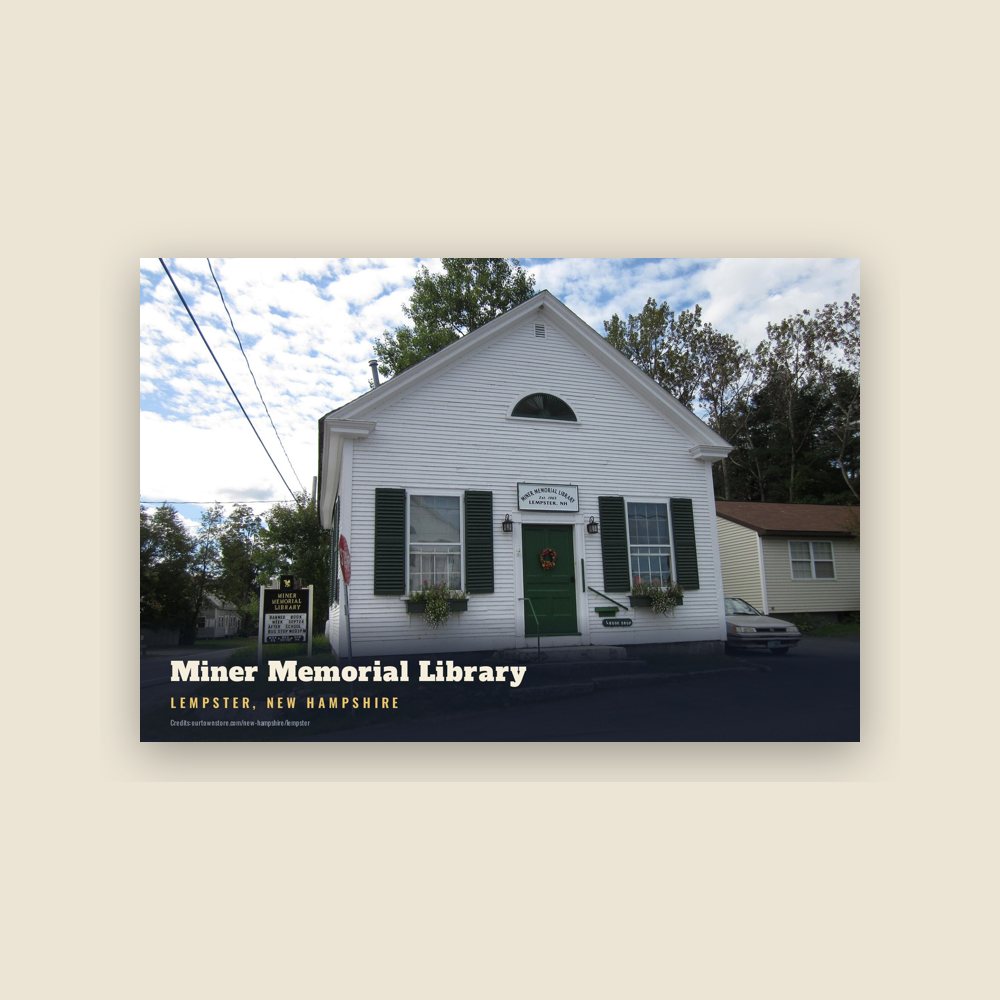 Lempster Miner Memorial Library Postcard