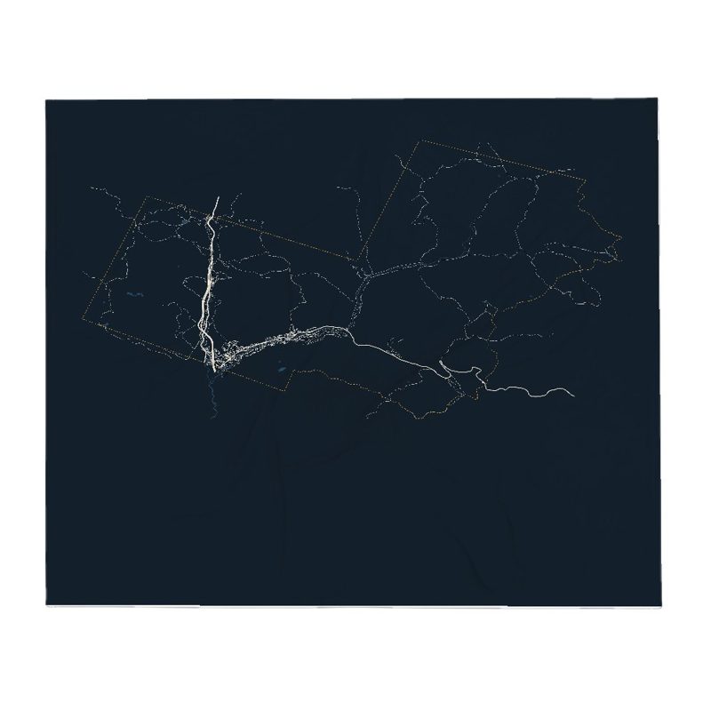 Lincoln Street Map Throw Blanket