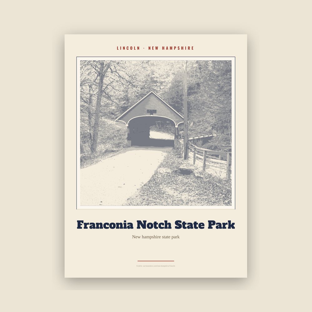 Lincoln Franconia Notch State Park Landmark Print
