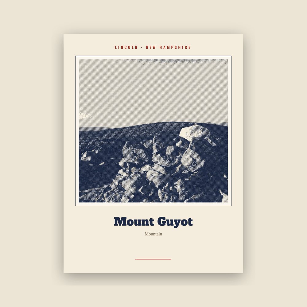 Lincoln Mount Guyot Landmark Print