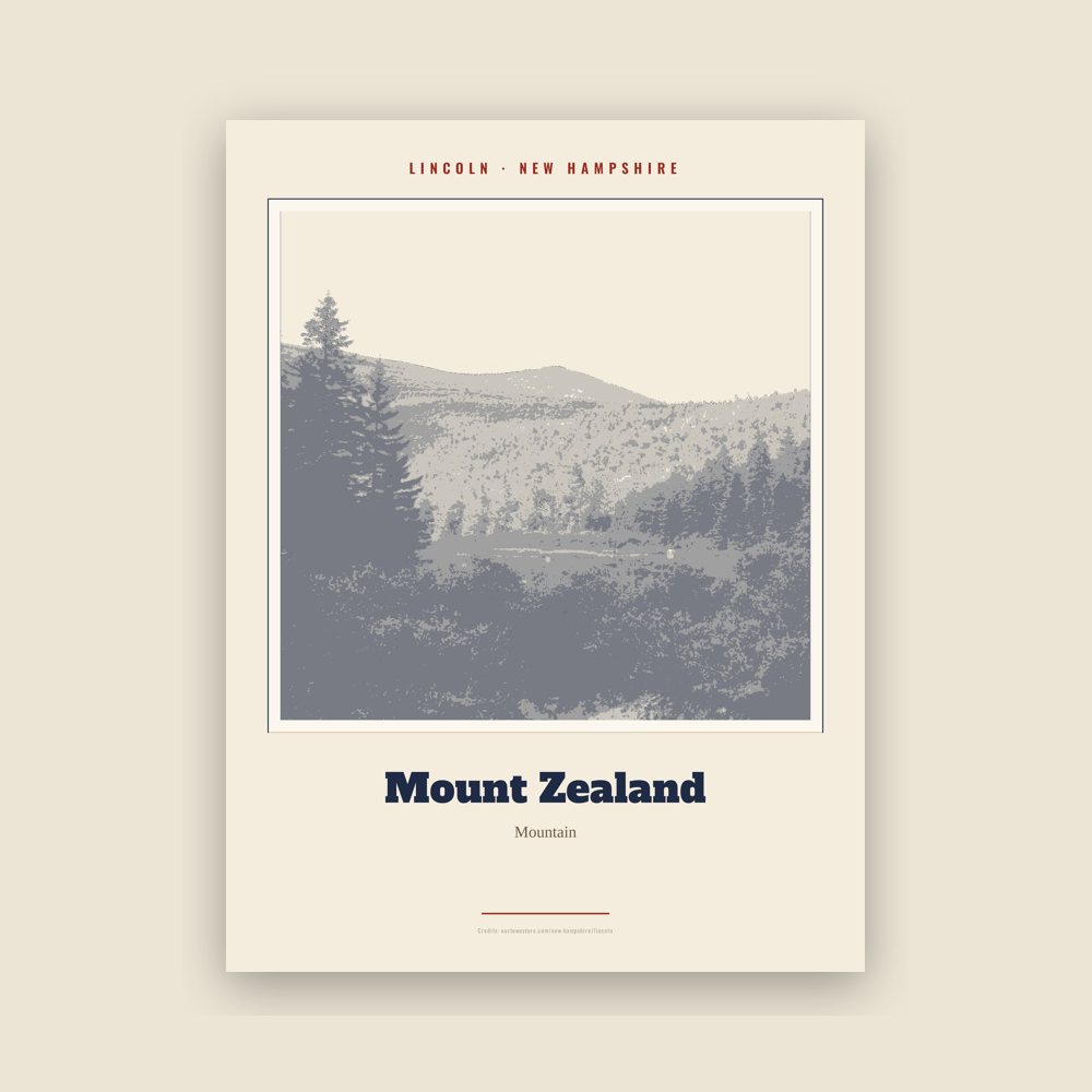 Lincoln Mount Zealand Landmark Print
