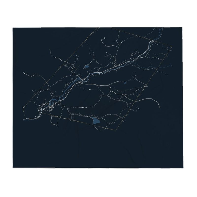 Lisbon Street Map Throw Blanket