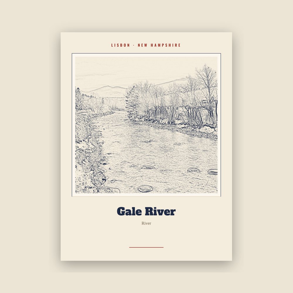 Lisbon Gale River Landmark Print