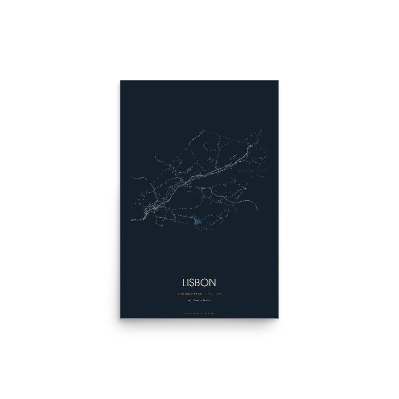 Lisbon Street Map Poster · Midnight