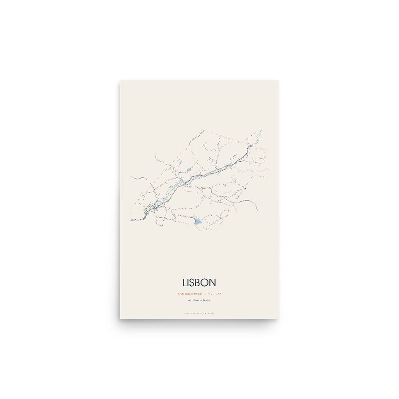 Lisbon Street Map Poster · Linen
