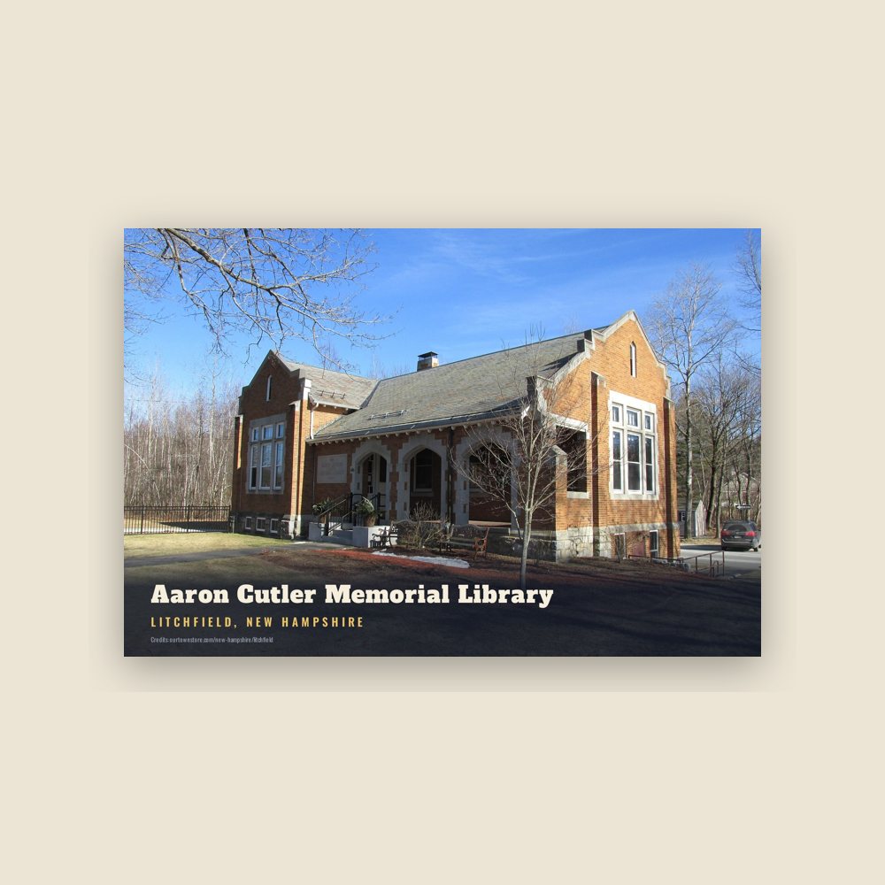 Litchfield Aaron Cutler Memorial Library Postcard