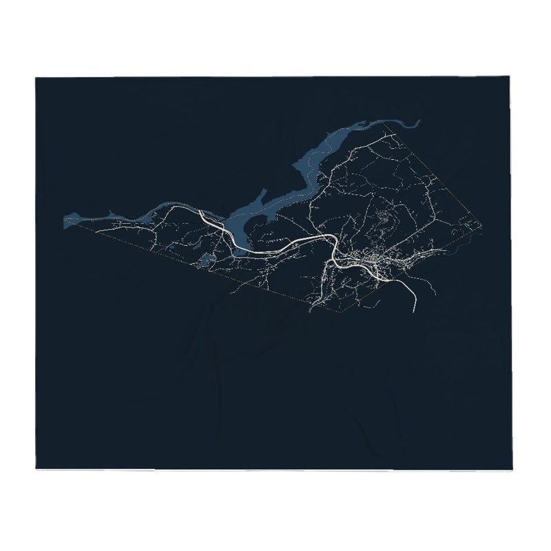 Littleton Street Map Throw Blanket