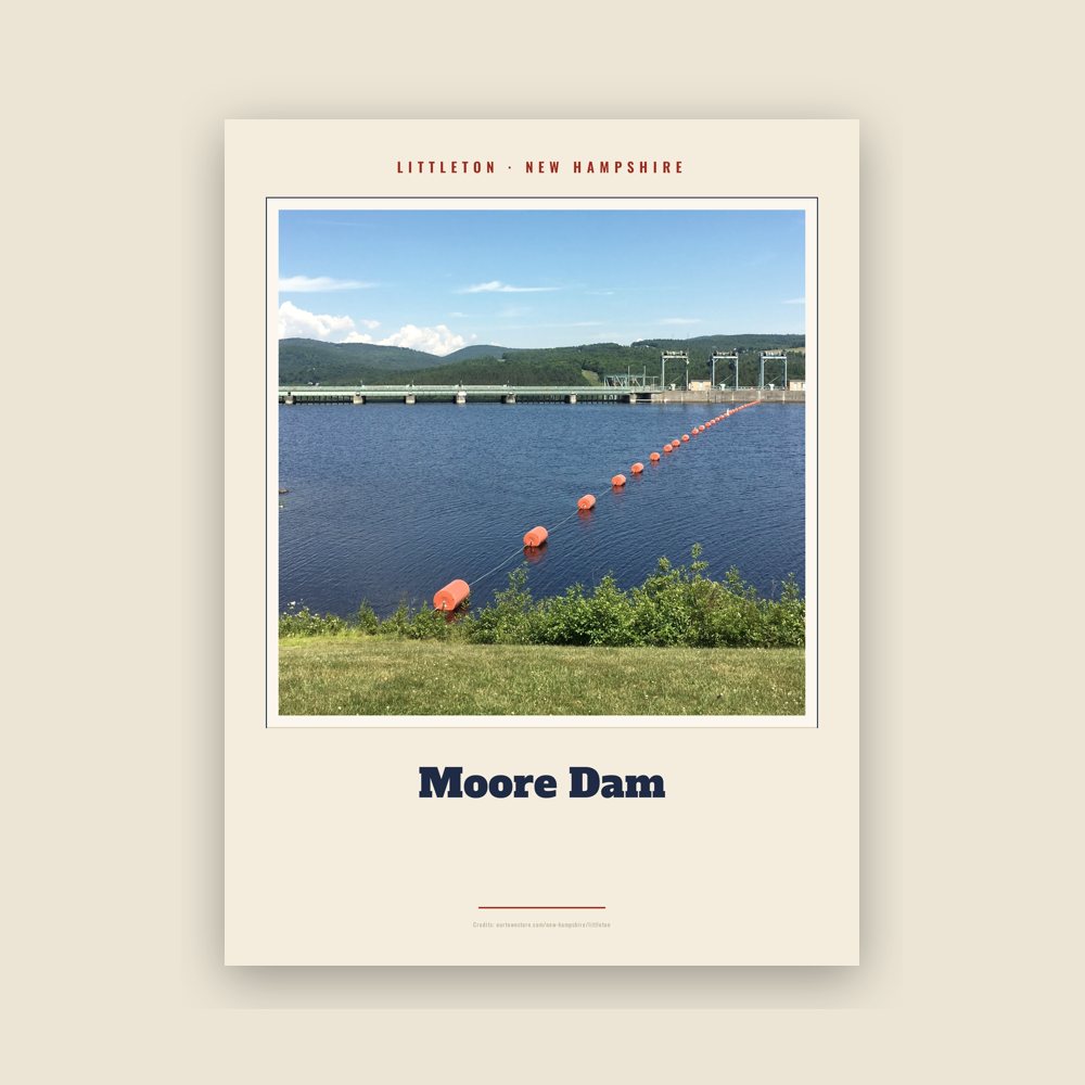 Littleton Moore Dam Landmark Print
