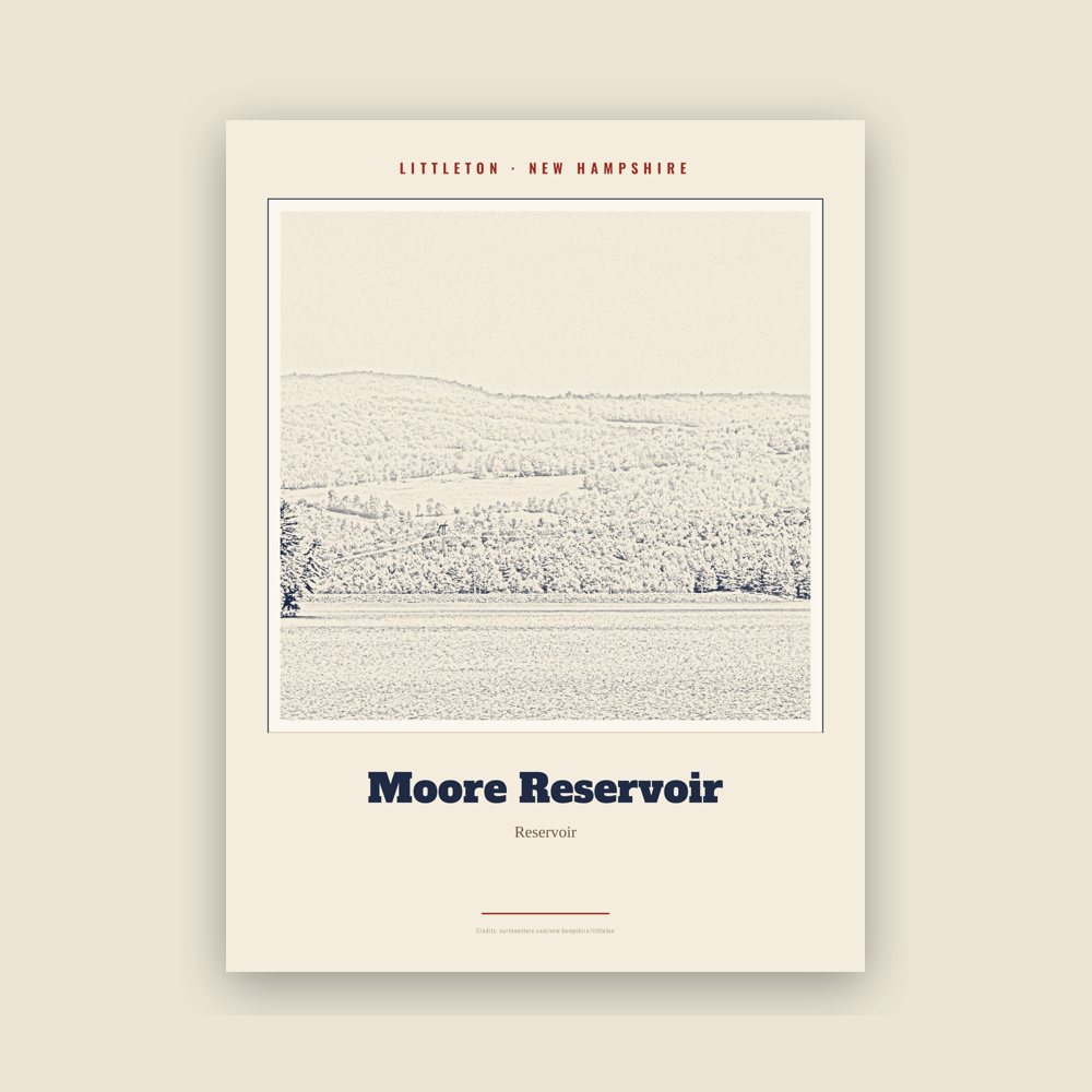 Littleton Moore Reservoir Landmark Print