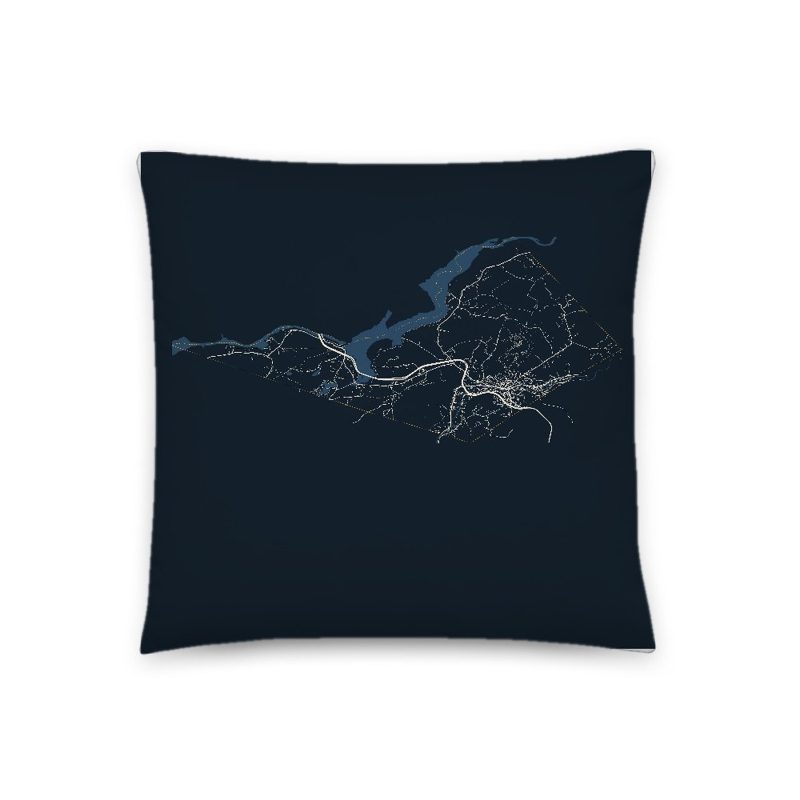 Littleton Map Throw Pillow