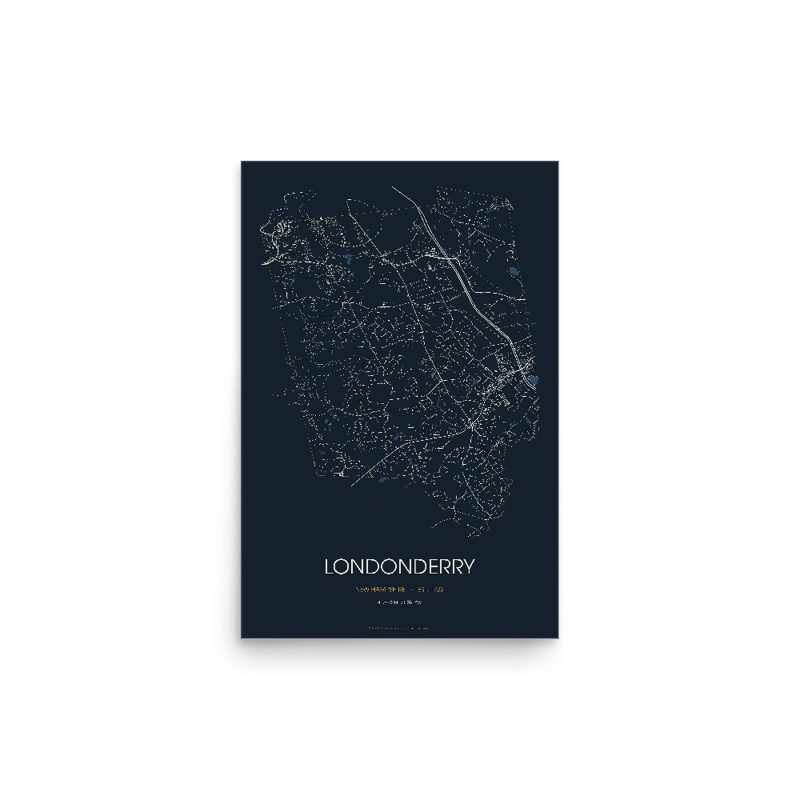 Londonderry Street Map Poster · Midnight