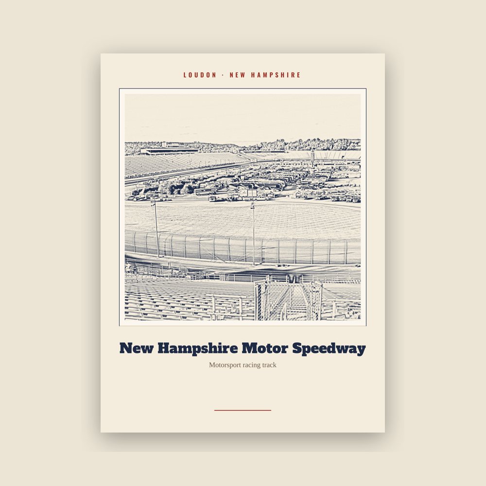 Loudon New Hampshire Motor Speedway Landmark Print