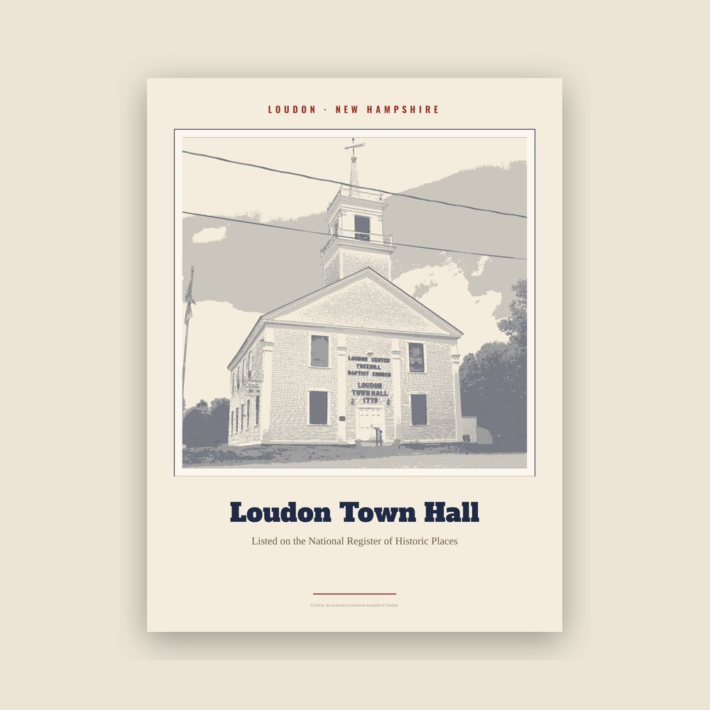 Loudon Loudon Town Hall Landmark Print