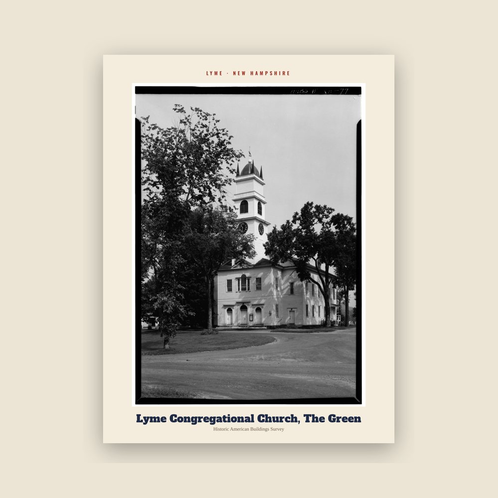 Lyme Lyme Congregational Church, The Green Archive Print