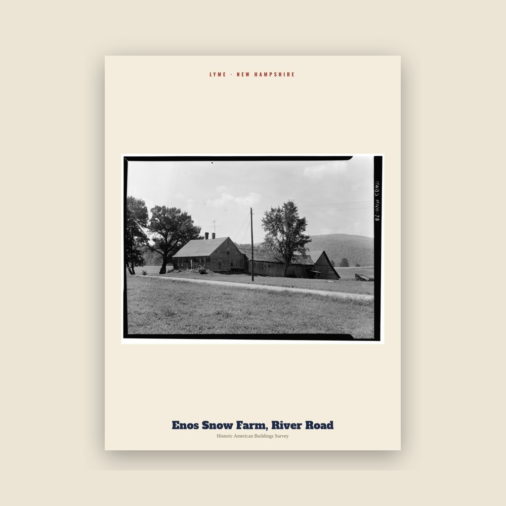 Lyme Enos Snow Farm, River Road Archive Print