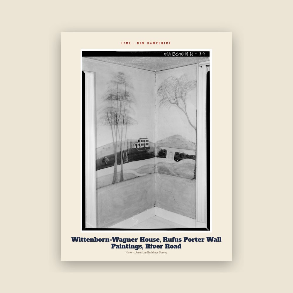 Lyme Wittenborn-Wagner House, Rufus Porter Wall Paintings, River Road Archive Print