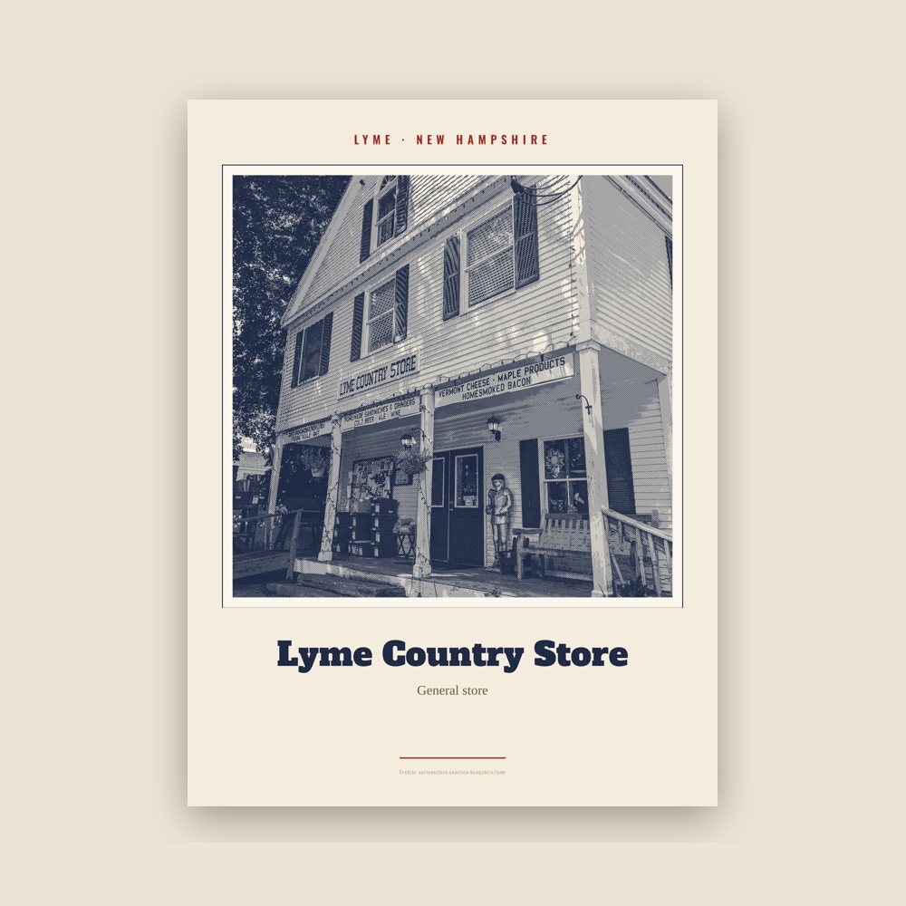 Lyme Lyme Country Store Landmark Print