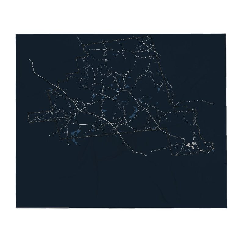 Lyndeborough Street Map Throw Blanket