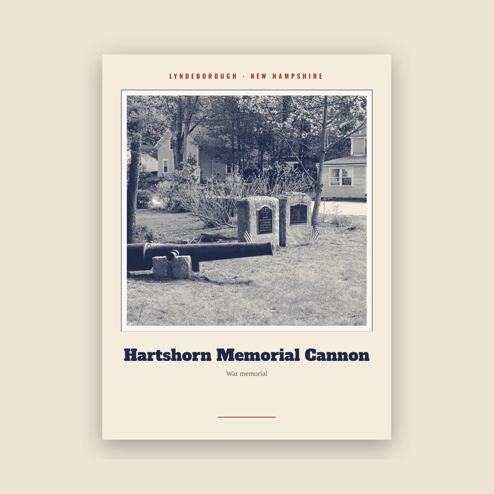 Lyndeborough Hartshorn Memorial Cannon Landmark Print