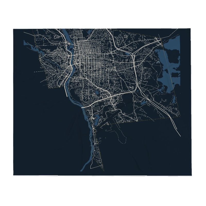 Manchester Street Map Throw Blanket