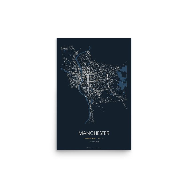 Manchester Street Map Poster · Midnight