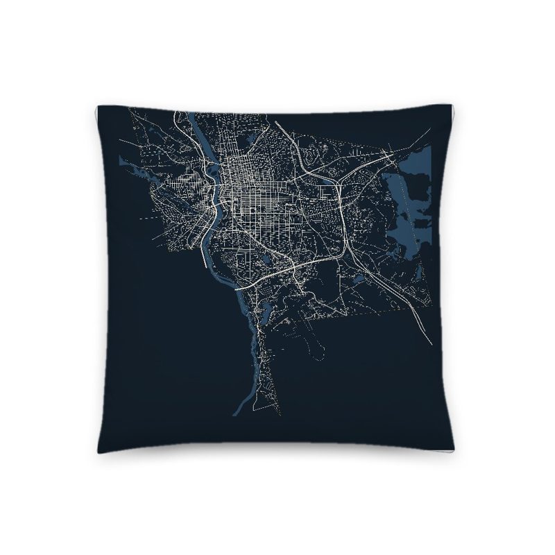 Manchester Map Throw Pillow