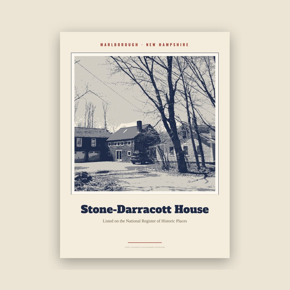 Marlborough Stone-Darracott House Landmark Print