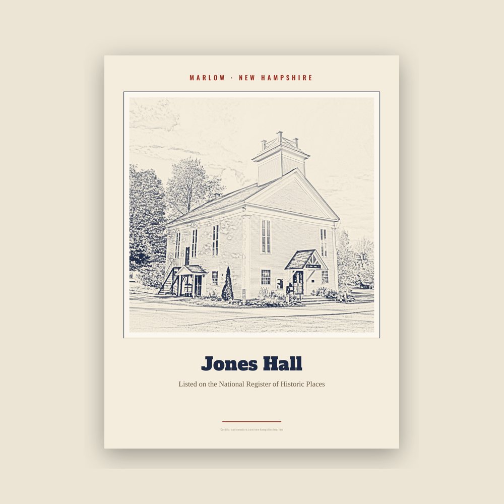 Marlow Jones Hall Landmark Print