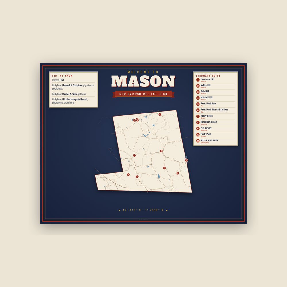 Mason Map Placemat